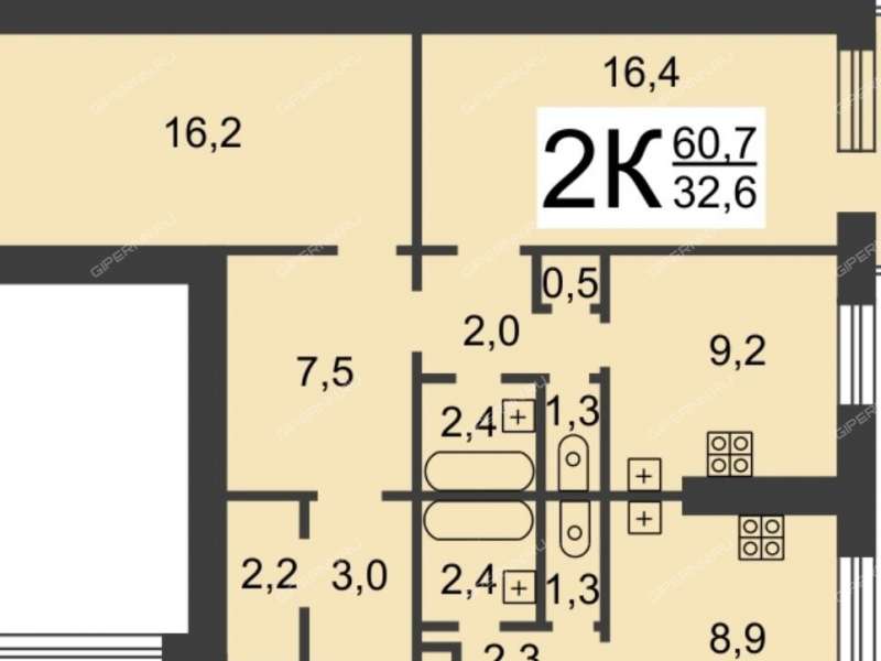 двухкомнатная квартира на улице Генерала Зимина дом 24