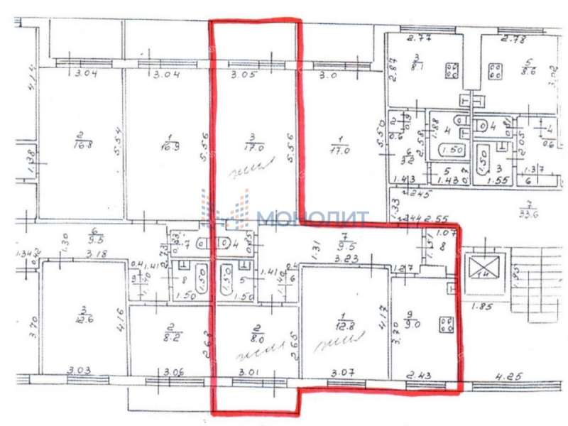 трёхкомнатная квартира на Космической улице дом 54