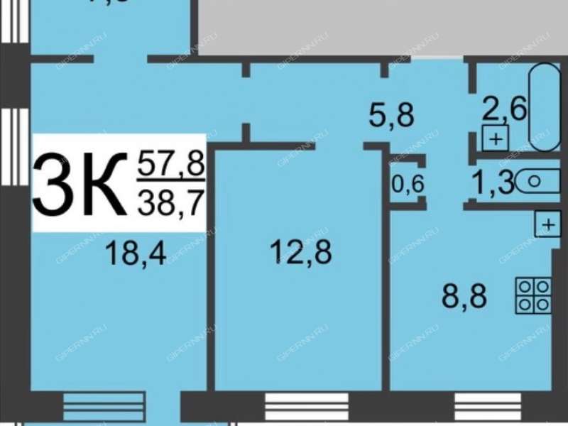 трёхкомнатная квартира на Ковалихинской улице дом 51