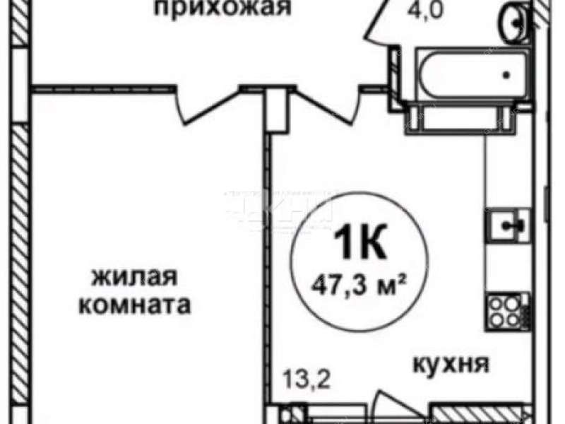 однокомнатная квартира на улице Родионова дом 202/2