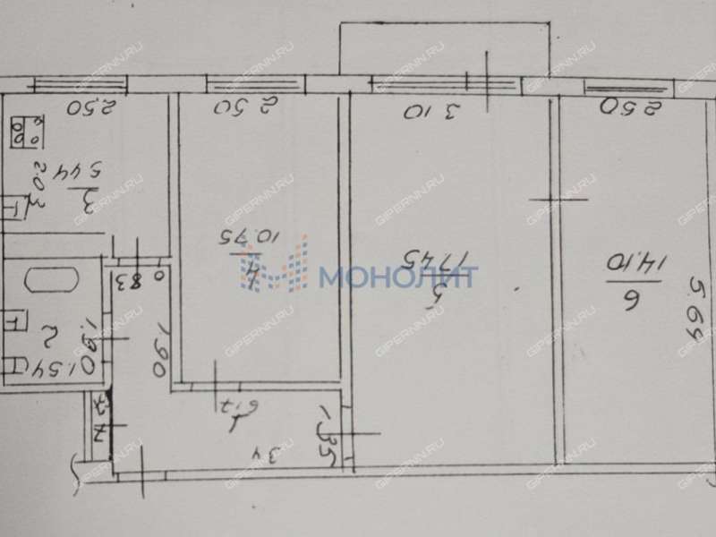 трёхкомнатная квартира на улице Терешковой дом 14 город Дзержинск