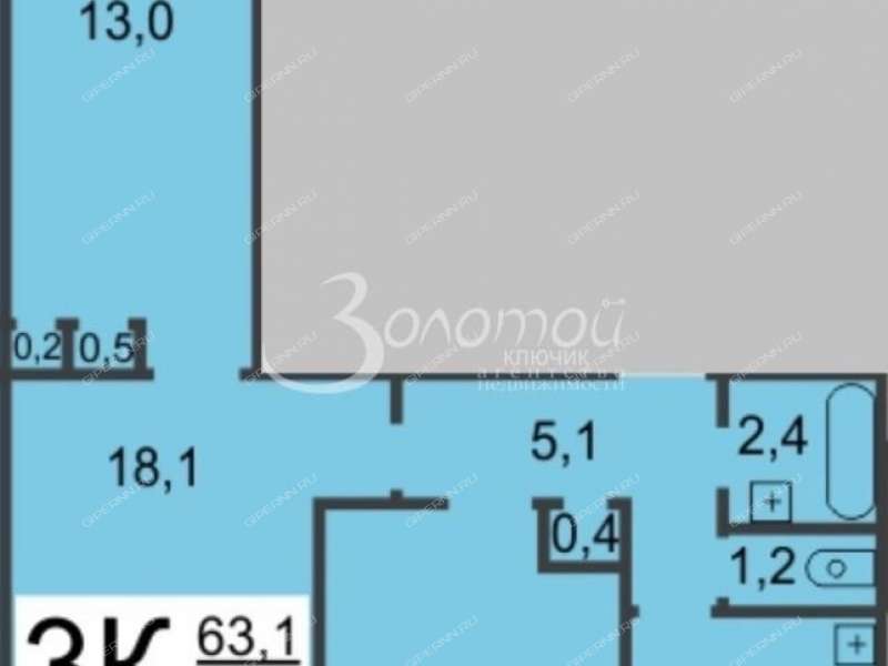 трёхкомнатная квартира на Волжской улице дом 16