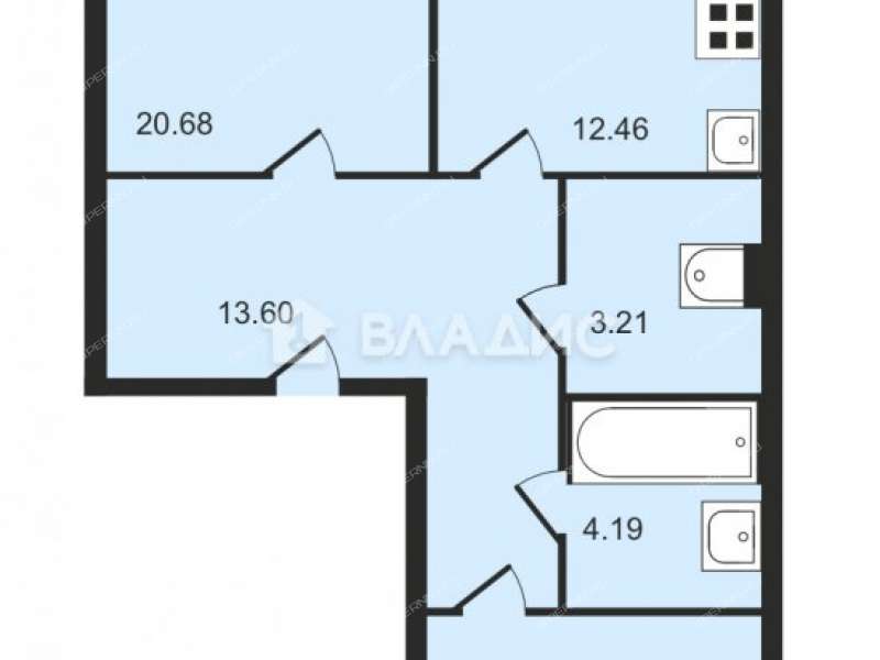 двухкомнатная квартира на Белозерской улице дом 3