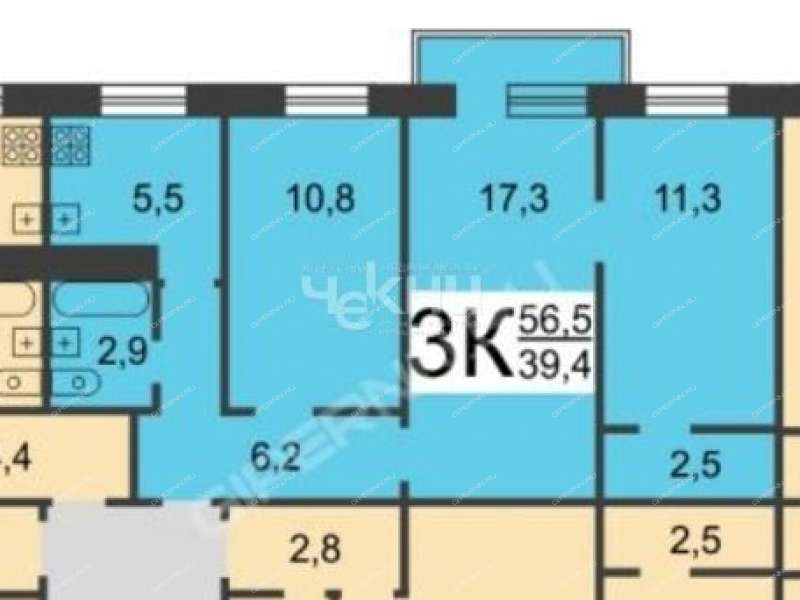 трёхкомнатная квартира на Херсонской улице дом 10