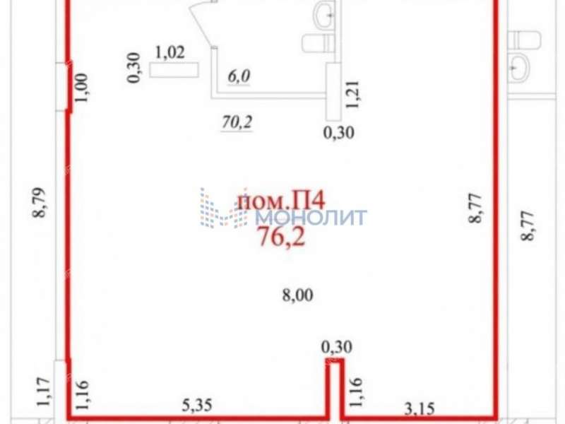 помещение под офис, торговую площадь на проспекте Ленина