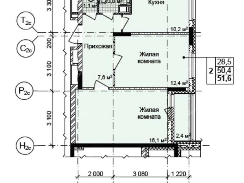 двухкомнатная квартира на улице Коперника дом 2