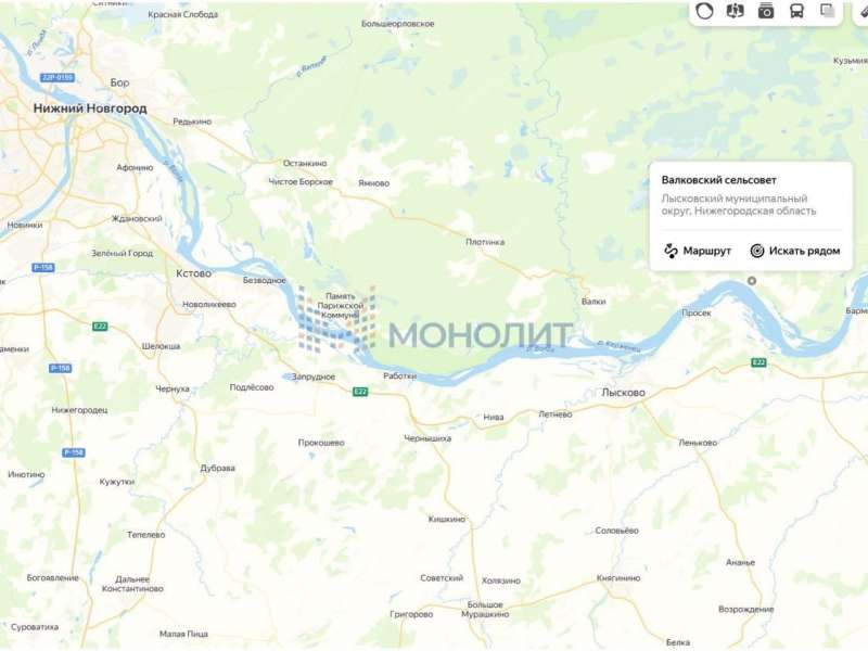 земельный участок под коммерческое использование в Лысковском районе Нижегородской области