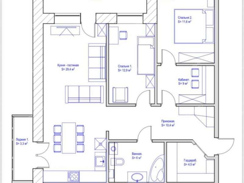 трёхкомнатная квартира на Октябрьской улице дом 5б город Дзержинск