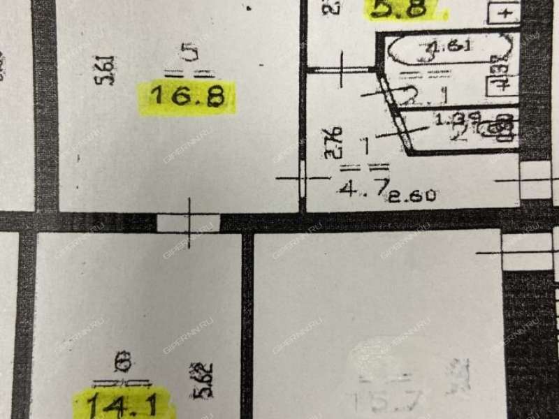 двухкомнатная квартира на улице Болотникова дом 6
