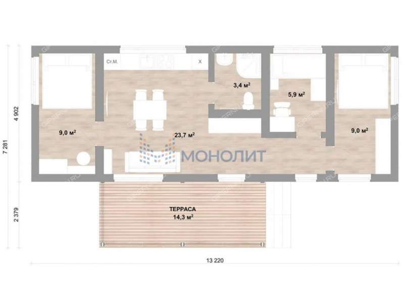 земельный участок 5 соток Родниковая улица деревня Афонино