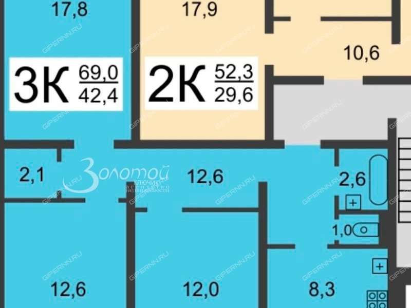 трёхкомнатная квартира на Космической улице дом 55