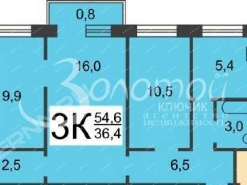 трёхкомнатная квартира на улице Героя Советского Союза Прыгунова дом 13