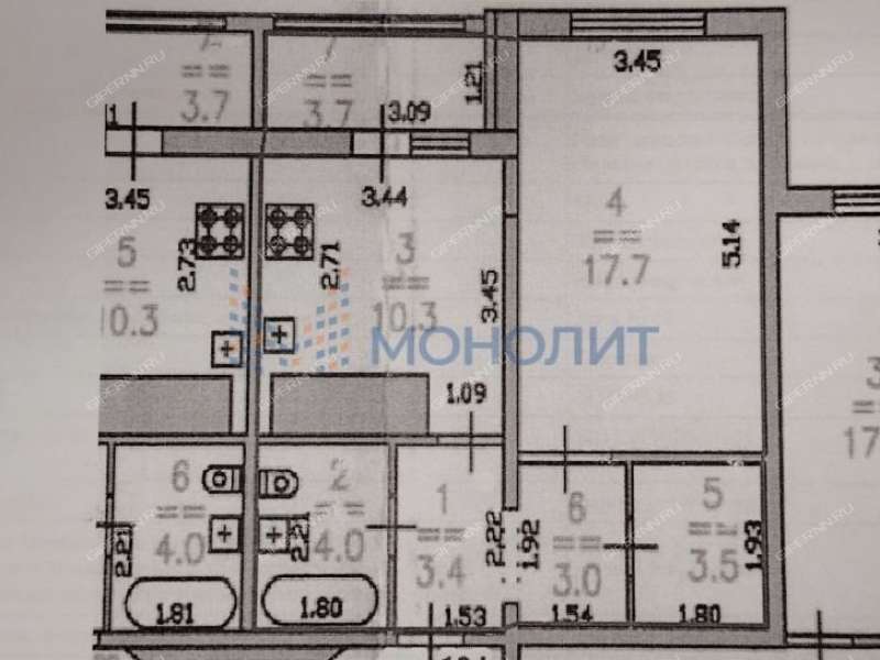однокомнатная квартира на бульваре 60-летия Октября дом 23 к1